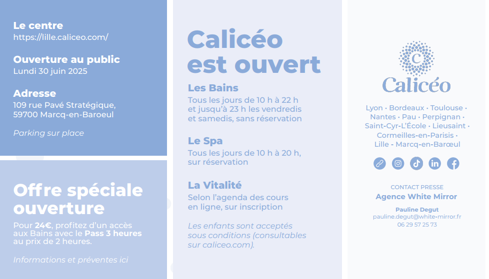 07-25 NOUVEAU CENTRE CALICEO LILLE - ACCES HORAIRES